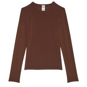 Victoria’s Secret Pink Base Stretch Long Sleeve Tee Ganache/Brown
